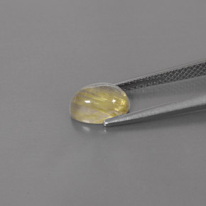 1.45캐럿 천연 무색 골든 루틸 쿼츠, 투명한, 8×5.9 mm, 투명/반투명