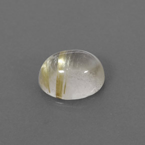 1.45캐럿 천연 무색 골든 루틸 쿼츠, 투명한, 7.7×6.1 mm, 투명/반투명