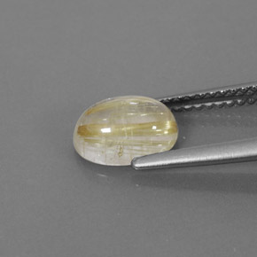 1.54캐럿 천연 무색 골든 루틸 쿼츠, 투명한, 8.4×6.2 mm, 투명/반투명