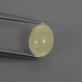 1.58캐럿 천연 무색 골든 루틸 쿼츠, 투명한, 8.1×6.1 mm, 투명/반투명