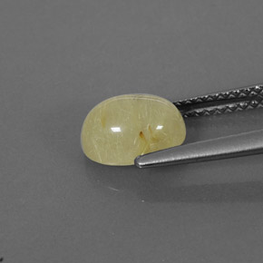 1.58캐럿 천연 무색 골든 루틸 쿼츠, 투명한, 8.1×6.1 mm, 투명/반투명