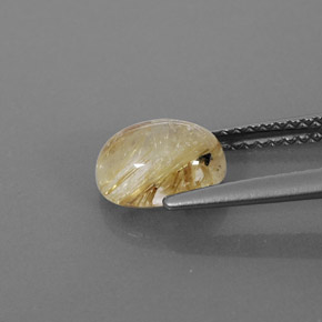 1.65캐럿 천연 무색 골든 루틸 쿼츠, 투명한, 8.3×6.3 mm, 투명/반투명