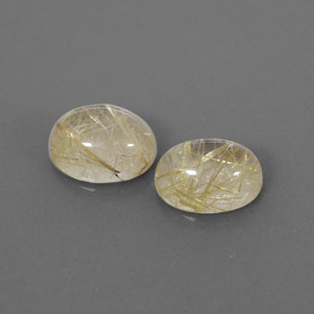 캐럿 천연 무색 골든 루틸 쿼츠 보석, 투명한, 8.2×6.5 mm, 투명/반투명