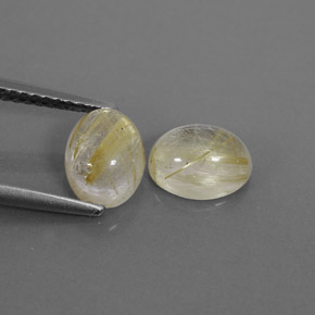 캐럿 천연 무색 골든 루틸 쿼츠 보석, 투명한, 7.8×6 mm, 투명/반투명