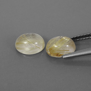 캐럿 천연 무색 골든 루틸 쿼츠 보석, 투명한, 7.8×6 mm, 투명/반투명