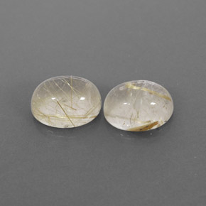 캐럿 천연 무색 골든 루틸 쿼츠 보석, 투명한, 8×6.3 mm, 투명/반투명