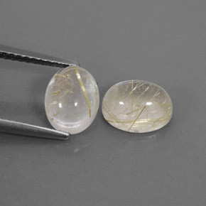 캐럿 천연 무색 골든 루틸 쿼츠 보석, 투명한, 8×6.3 mm, 투명/반투명