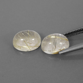 캐럿 천연 무색 골든 루틸 쿼츠 보석, 투명한, 8×6.3 mm, 투명/반투명