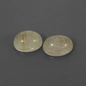 캐럿 천연 무색 골든 루틸 쿼츠 보석, 투명한, 8.3×6.1 mm, 투명/반투명