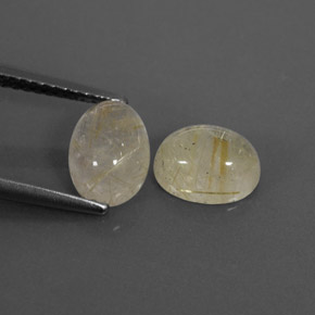 캐럿 천연 무색 골든 루틸 쿼츠 보석, 투명한, 8.3×6.1 mm, 투명/반투명