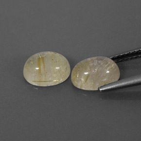캐럿 천연 무색 골든 루틸 쿼츠 보석, 투명한, 8.3×6.1 mm, 투명/반투명