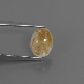 1.48캐럿 천연 무색 골든 루틸 쿼츠, 투명한, 8.3×6.2 mm, 투명/반투명