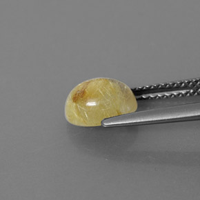 1.46캐럿 천연 무색 골든 루틸 쿼츠, 투명한, 7.8×6.2 mm, 투명/반투명