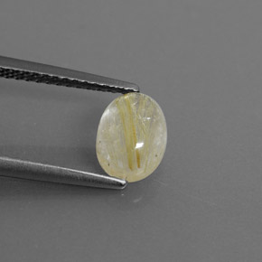 1.40캐럿 천연 무색 골든 루틸 쿼츠, 투명한, 7.8×5.8 mm, 투명/반투명