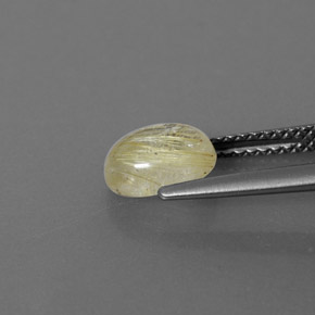 1.40캐럿 천연 무색 골든 루틸 쿼츠, 투명한, 7.8×5.8 mm, 투명/반투명
