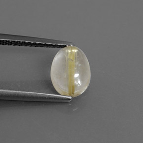 1.52캐럿 천연 무색 골든 루틸 쿼츠, 투명한, 8.3×6.2 mm, 투명/반투명
