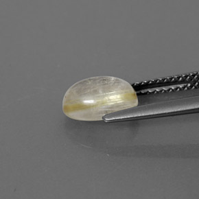 1.52캐럿 천연 무색 골든 루틸 쿼츠, 투명한, 8.3×6.2 mm, 투명/반투명