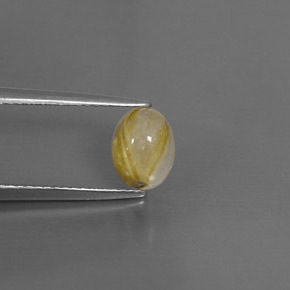 1.44캐럿 천연 무색 골든 루틸 쿼츠, 투명한, 7.9×6 mm, 투명/반투명