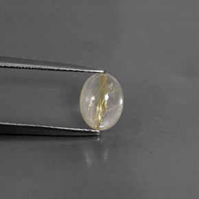 1.33캐럿 천연 무색 골든 루틸 쿼츠, 투명한, 8×6 mm, 투명/반투명