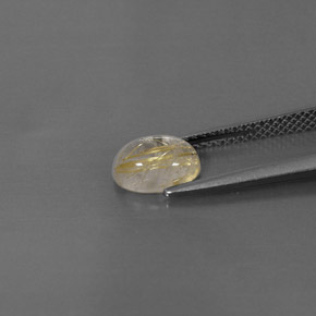 1.33캐럿 천연 무색 골든 루틸 쿼츠, 투명한, 8×6 mm, 투명/반투명