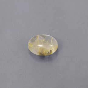 1.51캐럿 천연 무색 골든 루틸 쿼츠, 타원형 컷, 8.2×6.5 mm, 투명한