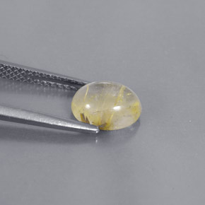 1.51캐럿 천연 무색 골든 루틸 쿼츠, 타원형 컷, 8.2×6.5 mm, 투명한