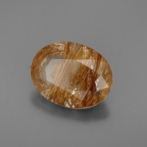 4.93캐럿 천연 무색 골든 루틸 쿼츠, 투명한, 13.4×10.4 mm, 투명/반투명