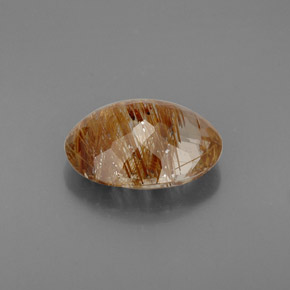 4.93캐럿 천연 무색 골든 루틸 쿼츠, 투명한, 13.4×10.4 mm, 투명/반투명