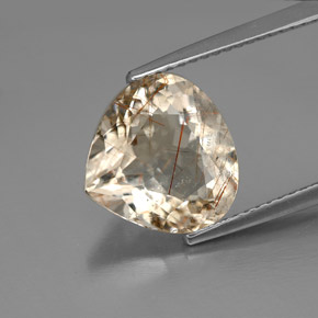 3.65캐럿 천연 무색 골든 루틸 쿼츠, 배 모양, 11.2×10.8 mm, 투명한