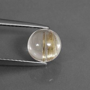1.99캐럿 천연 무색 골든 루틸 쿼츠, 라운드 컷, 7.29 mm, 투명한