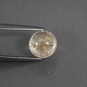 1.78캐럿 천연 무색 골든 루틸 쿼츠, 라운드 컷, 7.25 mm, 투명한