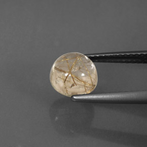 1.78캐럿 천연 무색 골든 루틸 쿼츠, 라운드 컷, 7.25 mm, 투명한