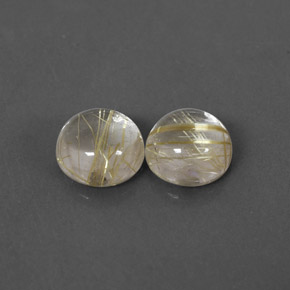 캐럿 천연 무색 골든 루틸 쿼츠 보석, 라운드 컷, 7.12 mm, 투명한