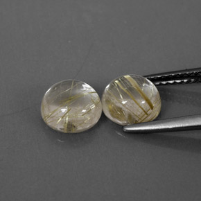 캐럿 천연 무색 골든 루틸 쿼츠 보석, 라운드 컷, 7.12 mm, 투명한