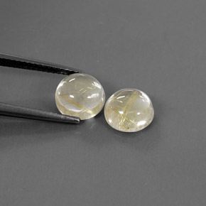 캐럿 천연 무색 골든 루틸 쿼츠 보석, 라운드 컷, 8.04 mm, 투명한