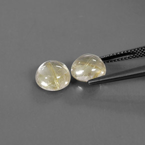 캐럿 천연 무색 골든 루틸 쿼츠 보석, 라운드 컷, 8.04 mm, 투명한