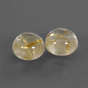 캐럿 천연 무색 골든 루틸 쿼츠 보석, 라운드 컷, 7.13 mm, 투명한