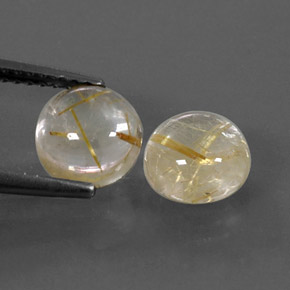 캐럿 천연 무색 골든 루틸 쿼츠 보석, 라운드 컷, 7.13 mm, 투명한