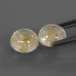 캐럿 천연 무색 골든 루틸 쿼츠 보석, 라운드 컷, 7.13 mm, 투명한