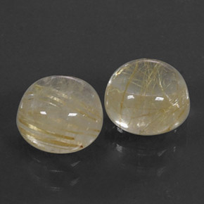 캐럿 천연 무색 골든 루틸 쿼츠 보석, 라운드 컷, 7.06 mm, 투명한