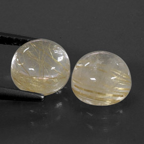 캐럿 천연 무색 골든 루틸 쿼츠 보석, 라운드 컷, 7.06 mm, 투명한