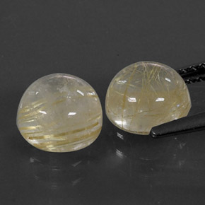 캐럿 천연 무색 골든 루틸 쿼츠 보석, 라운드 컷, 7.06 mm, 투명한