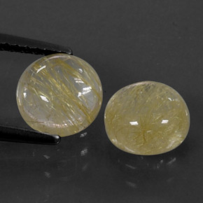 캐럿 천연 무색 골든 루틸 쿼츠 보석, 투명한, 7.17 mm, 투명/반투명