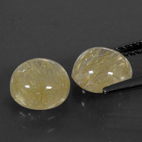 캐럿 천연 무색 골든 루틸 쿼츠 보석, 투명한, 7.17 mm, 투명/반투명