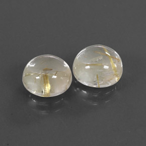 캐럿 천연 무색 골든 루틸 쿼츠 보석, 라운드 컷, 8.09 mm, 투명한
