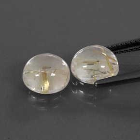 캐럿 천연 무색 골든 루틸 쿼츠 보석, 라운드 컷, 8.09 mm, 투명한