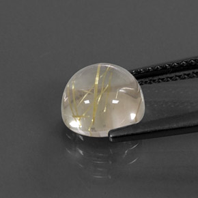2.57캐럿 천연 무색 골든 루틸 쿼츠, 라운드 컷, 8.06 mm, 투명한