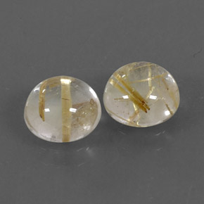 캐럿 천연 무색 골든 루틸 쿼츠 보석, 라운드 컷, 7.09 mm, 투명한