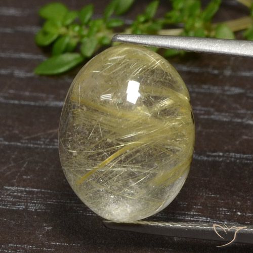 9.93ct 자연스러운 매우 밝은 황금빛 갈색 루틸 쿼츠, 타원형, 투명한