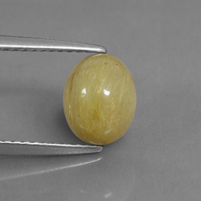 1.89캐럿 천연 무색 골든 루틸 쿼츠, 타원형 컷, 8.3×6.6 mm, 투명한
